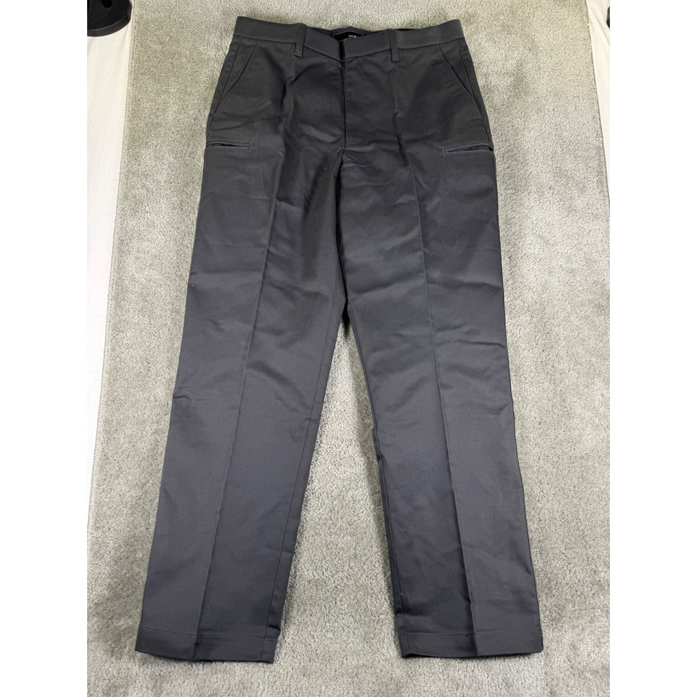 Oobe Mens Straight Leg Flat Front Twill Trousers Charcoal Gray 34x32